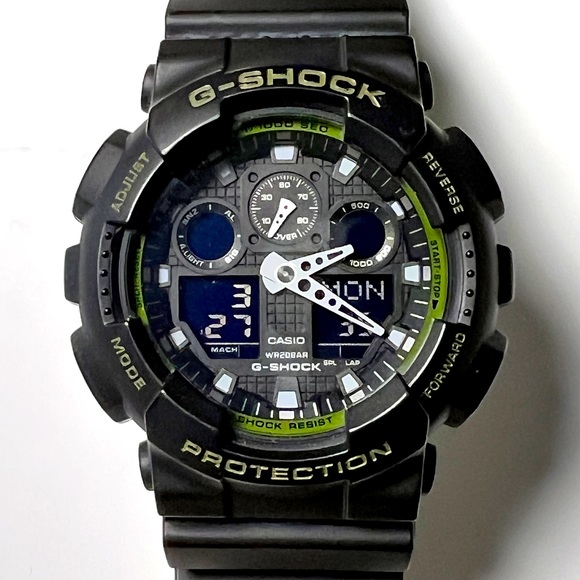 Casio G-Shock 5081 GA-100L, in rare black and green color combination. - Picture 1 of 7